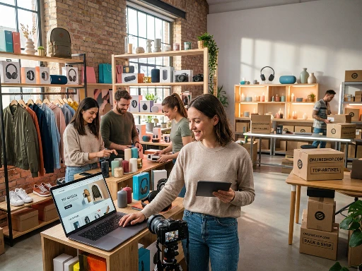 Team bei der Arbeit im Lager eines Onlineshops